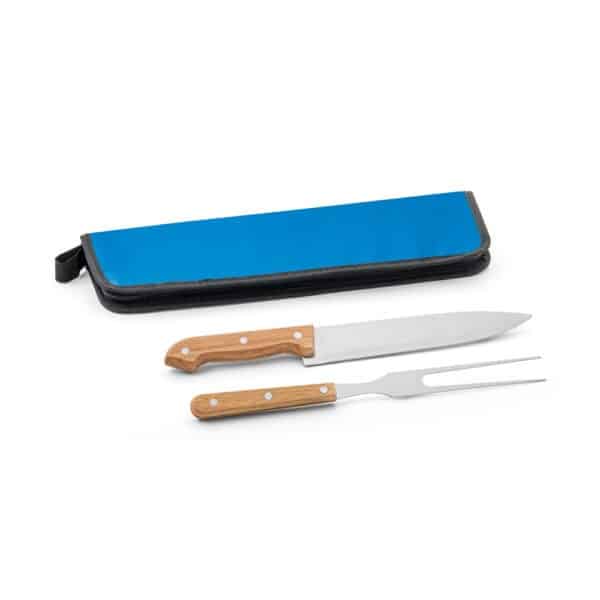 Kit Churrasco Personalizado 2 Peças Inox Estojo Compacto