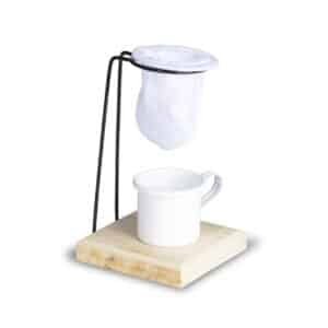Kit Café Personalizado 3 Peças Xícara Metal com Coador