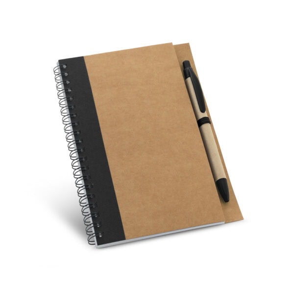 Caderno Ecológico Personalizado Kraft com Caneta Capa Dura B6 17,7x13cm