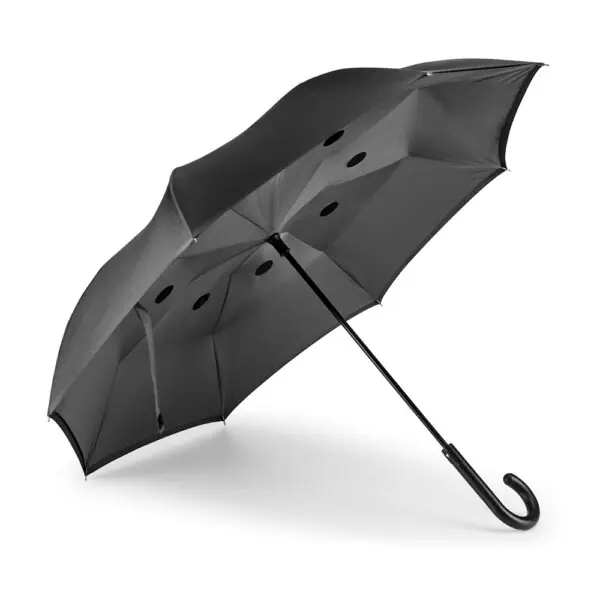 Guarda chuva corporativo cinza reversível com impressão colorida