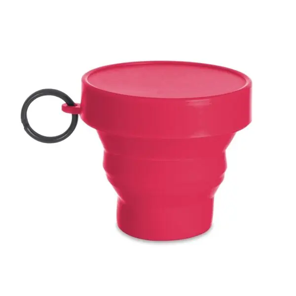 Copo silicone rosa retrátil gravação silk corporativo 150ml