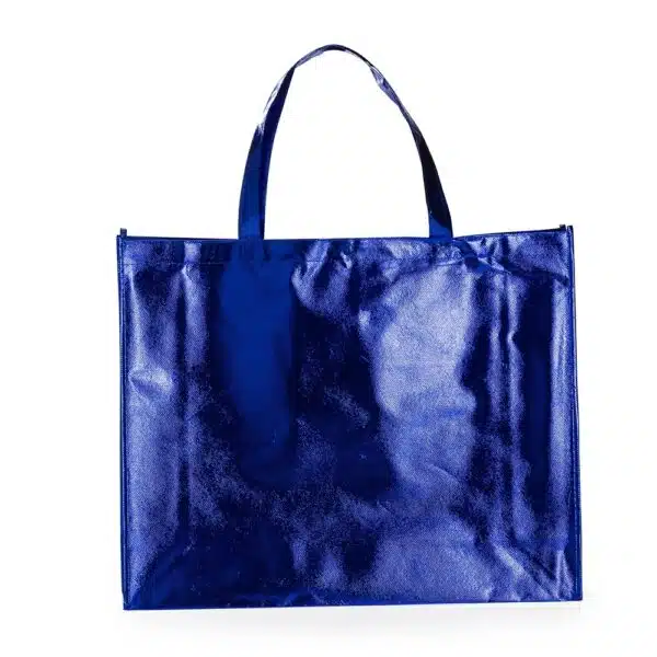 Sacola TNT metalizada prata com impressão silk 1 cor