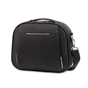 Bolsa cosmético personalizada em EVA cinza claro com transfer colorido