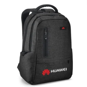 Mochila personalizada premium preta com transfer corporativo