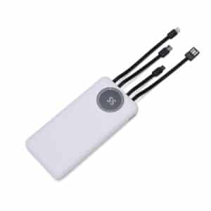 Carregador portátil corporativo branco gravação UV digital