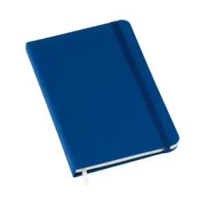 MIN. 155 UN. - (21x14 cm) Caderno Personalizado Tipo Moleskine (AZUL) - HUBLU-3585/80