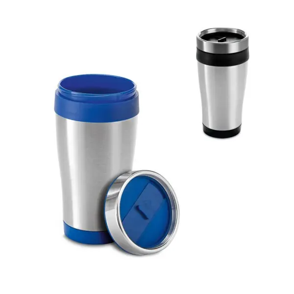 Brinde corporativo copo viagem gravação laser azul