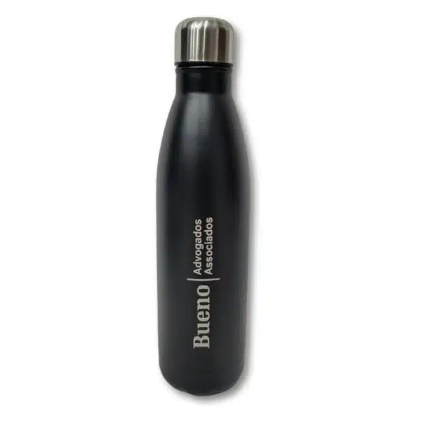Garrafa corporativa branca 750ml com gravação laser