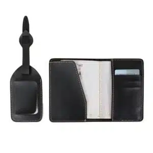 Kit viagem personalizado 2 peças preto com silk corporativo