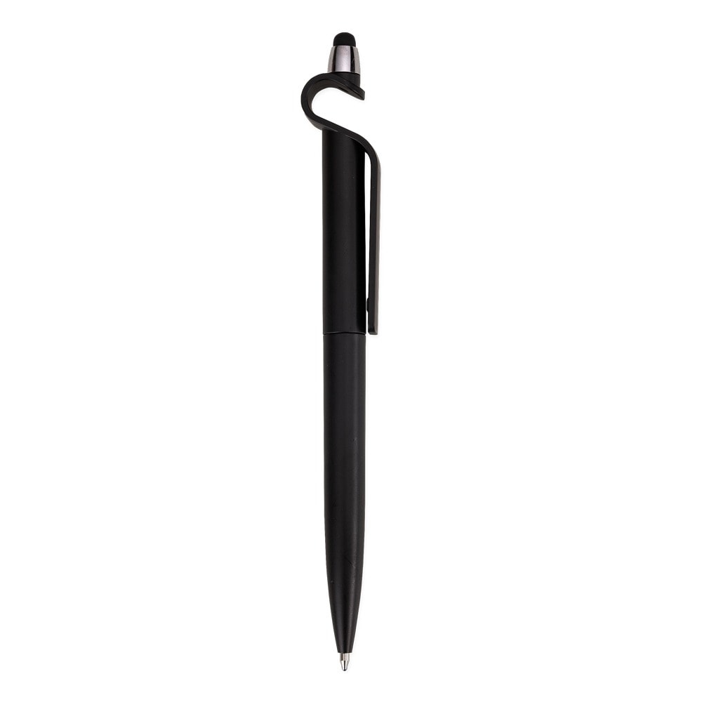 - Huble Brindes Corporativos Caneta Plástica Personalizada Touch Suporte Celular Preta 15.5x2.0cm