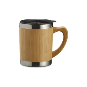 Caneca personalizada de bambu 300ml com logo gravação laser