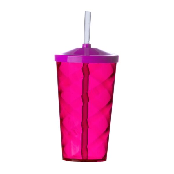Copo Personalizado Acrílico Espiral com Canudo 550ml