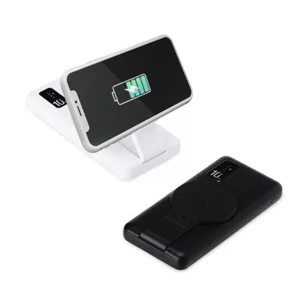 Power bank personalizado 10000mAh indução corporativo branco