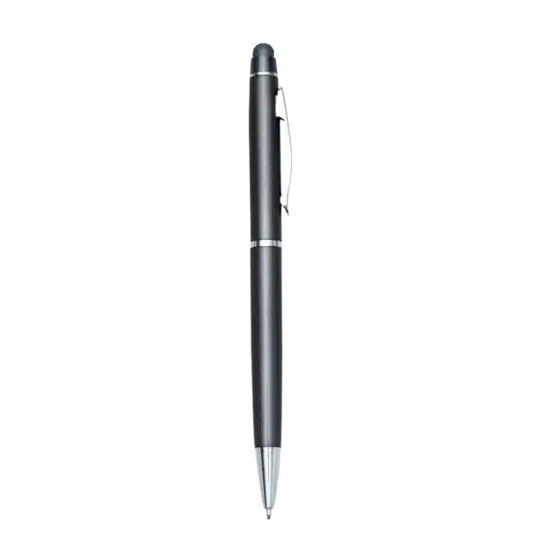 Caneta semimetal verde com logo gravação laser empresarial