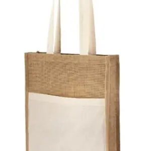 Sacola personalizada juta algodão natural com transfer colorido