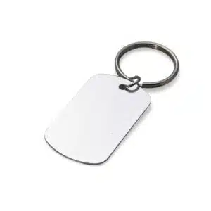 Chaveiro metal plaquinha personalizado com gravação laser