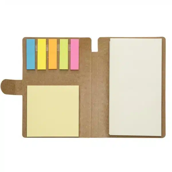 Bloco de notas personalizado kraft com gravação silk corporativo