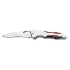 Canivete Personalizado Madeira Inox com Fecho e Clipe 11.5cm