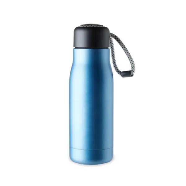 Garrafa térmica azul com logo corporativo 420ml