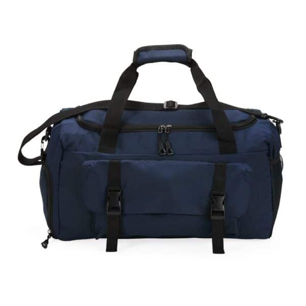 Bolsa de Viagem Personalizada com gravação de logotipo de marca corporativa. Brinde corporativo distinto.