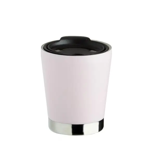 Brinde executivo copo inox roxo gravação UV digital