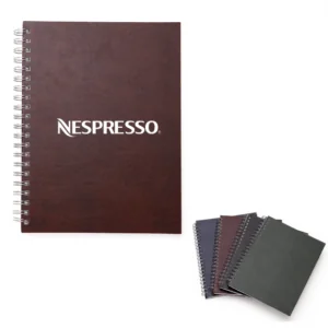 Caderno personalizado capa dura couro sintético com pauta