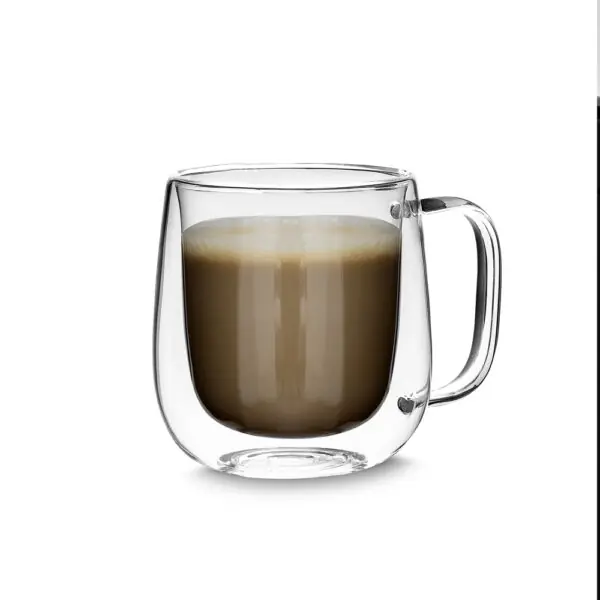 Brinde corporativo caneca vidro transparente com logo silk