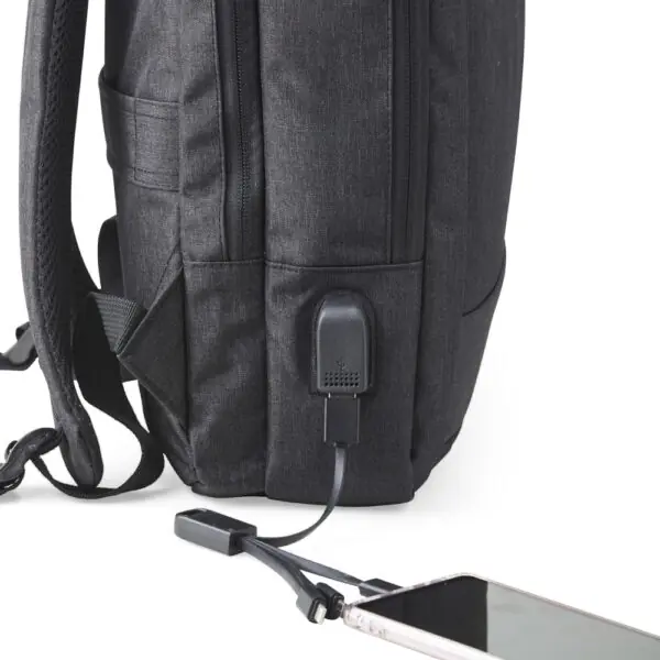 Mochila corporativa silk screen preta poliéster