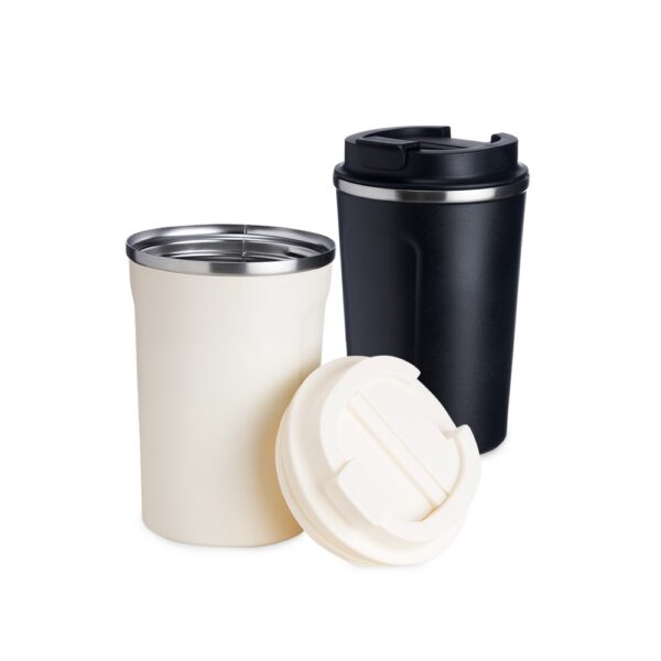 Copo inox branco com gravação laser logo empresa