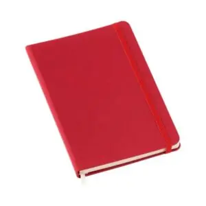 MIN. 155 UN. - (21x14 cm) Caderno Personalizado Tipo Moleskine (VERM.) - HUBLU-3584/89