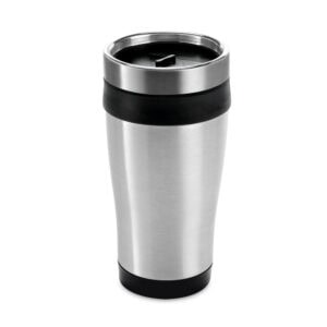 Copo térmico personalizado para viagem azul e preto