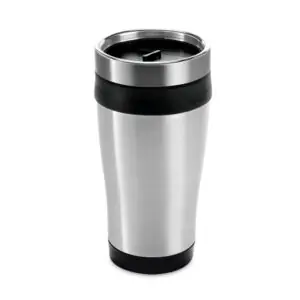 Copo térmico personalizado para viagem azul e preto