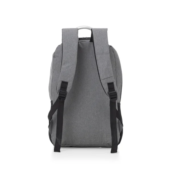 Mochila corporativa cinza com gravação para funcionários