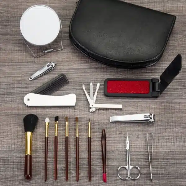 Kit manicure inox com logo silk 1 cor brinde feminino empresarial