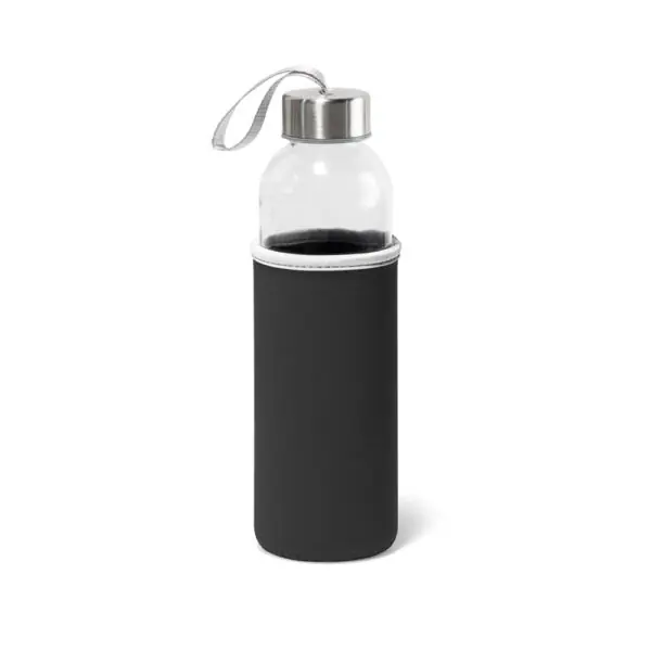Garrafa inox preta personalizada gravação silk 1 cor