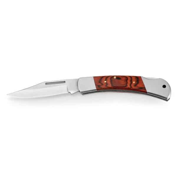 Canivete Personalizado Madeira Inox com Fecho 11cm