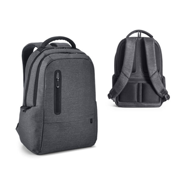 Mochila corporativa cinza com compartimento notebook