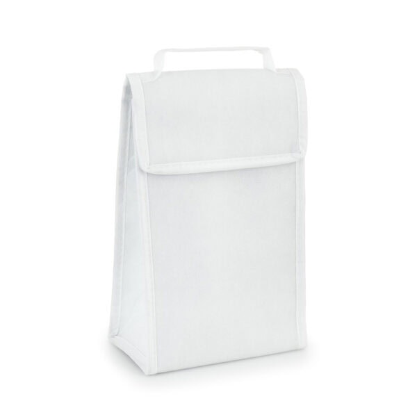 Bolsa térmica dobrável azul royal vista lateral para empresas