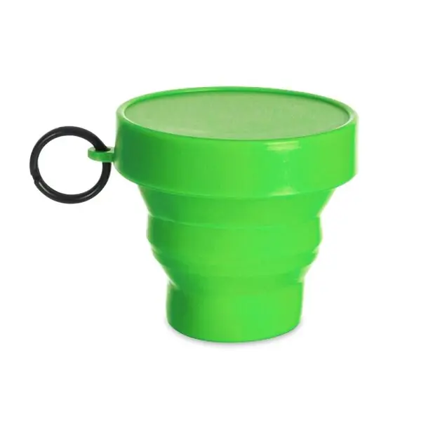 Copo retrátil silicone personalizado evento corporativo B2B