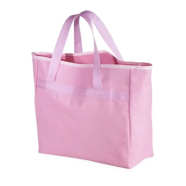 Sacola nylon rosa personalizada com logo silk corporativo