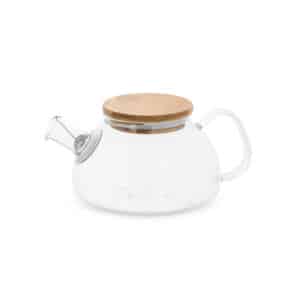 Kit Café Personalizado Bule Vidro Borossilicato 750ml Bambu