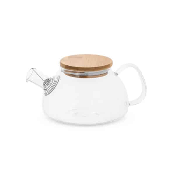 Kit Café Personalizado Bule Vidro Borossilicato 750ml Bambu