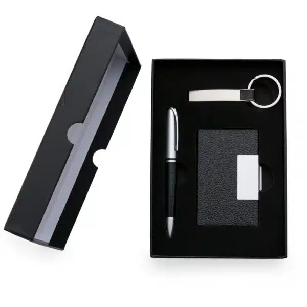 Kit Executivo Personalizado 3 Peças Couro Sintético com Estojo