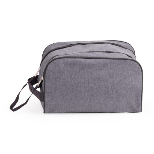 Necessaire Personalizada com gravação de logotipo de marca corporativa. Brinde personalizado sofisticado.