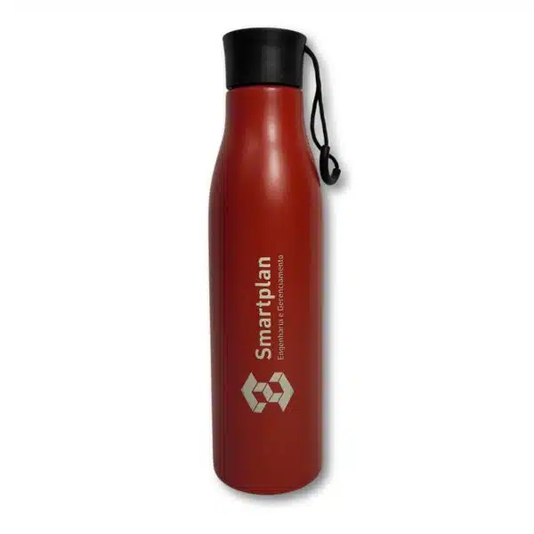 Garrafa corporativa amarela com logo gravação laser 800ml