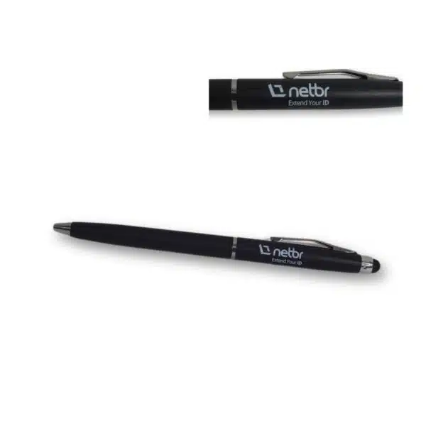 Caneta plástica com gravação silk 1 cor para empresas