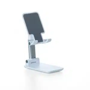Suporte personalizado para celular e tablet branco corporativo
