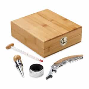 Kit Vinho Personalizado com Caixa em Bambu