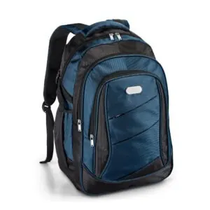 Mochila personalizada para notebook azul com transfer corporativo