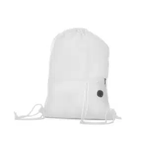 Mochila Saco Personalizada com logotipo de marca empresarial. Opção de brinde corporativo para empresas.